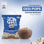 Trial Pack of 4- Desi Pops Pink Salt & Pepper 15gm + Magic Masala 15gm + Pudina Party 15gm + Peri Peri 15gm | Light & Crunchy Fox Nut Healthy Namkeen Puffed Snack | Gluten & Cholesterol Free - Image 5